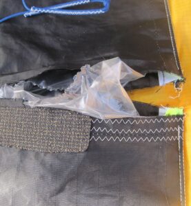 Damaged leading edge and bladder