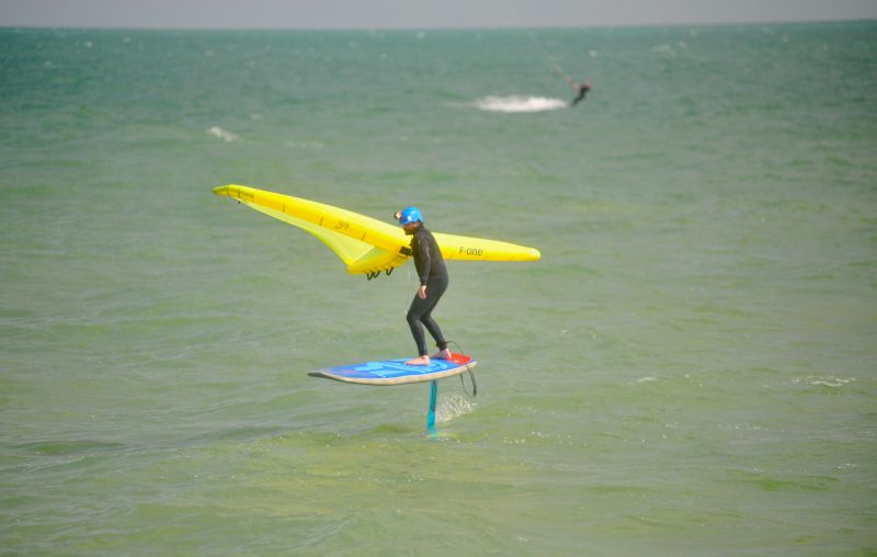 Jimmy cruisng on a wingsurf
