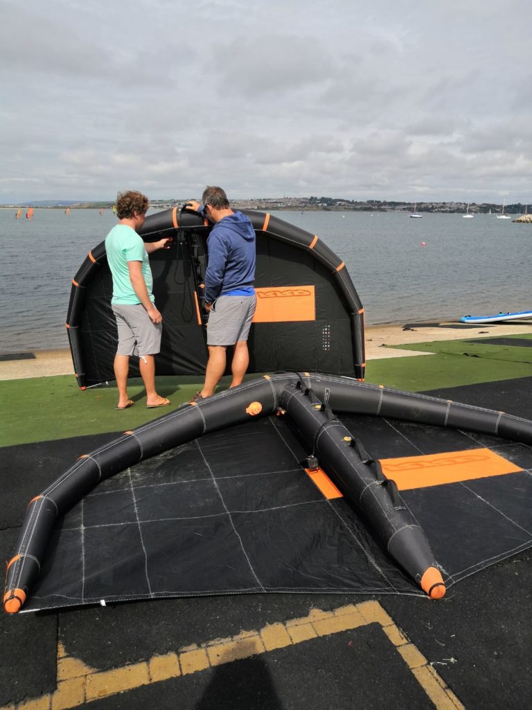 Matt and Ollie discussing the RRD wind wing