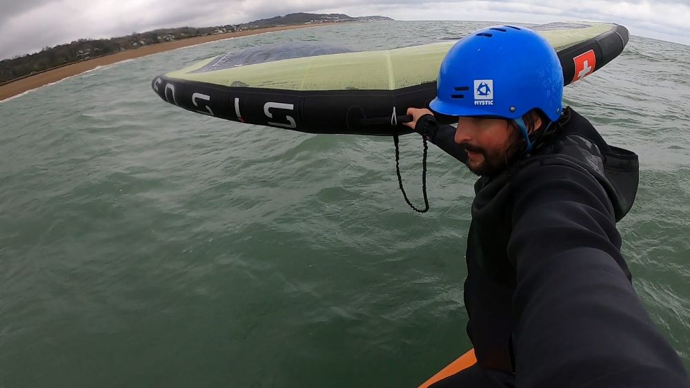 Jimmy riding the Ensis wing