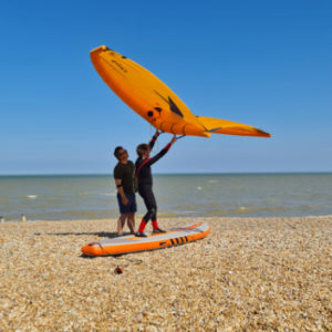 Wing lesson on beach